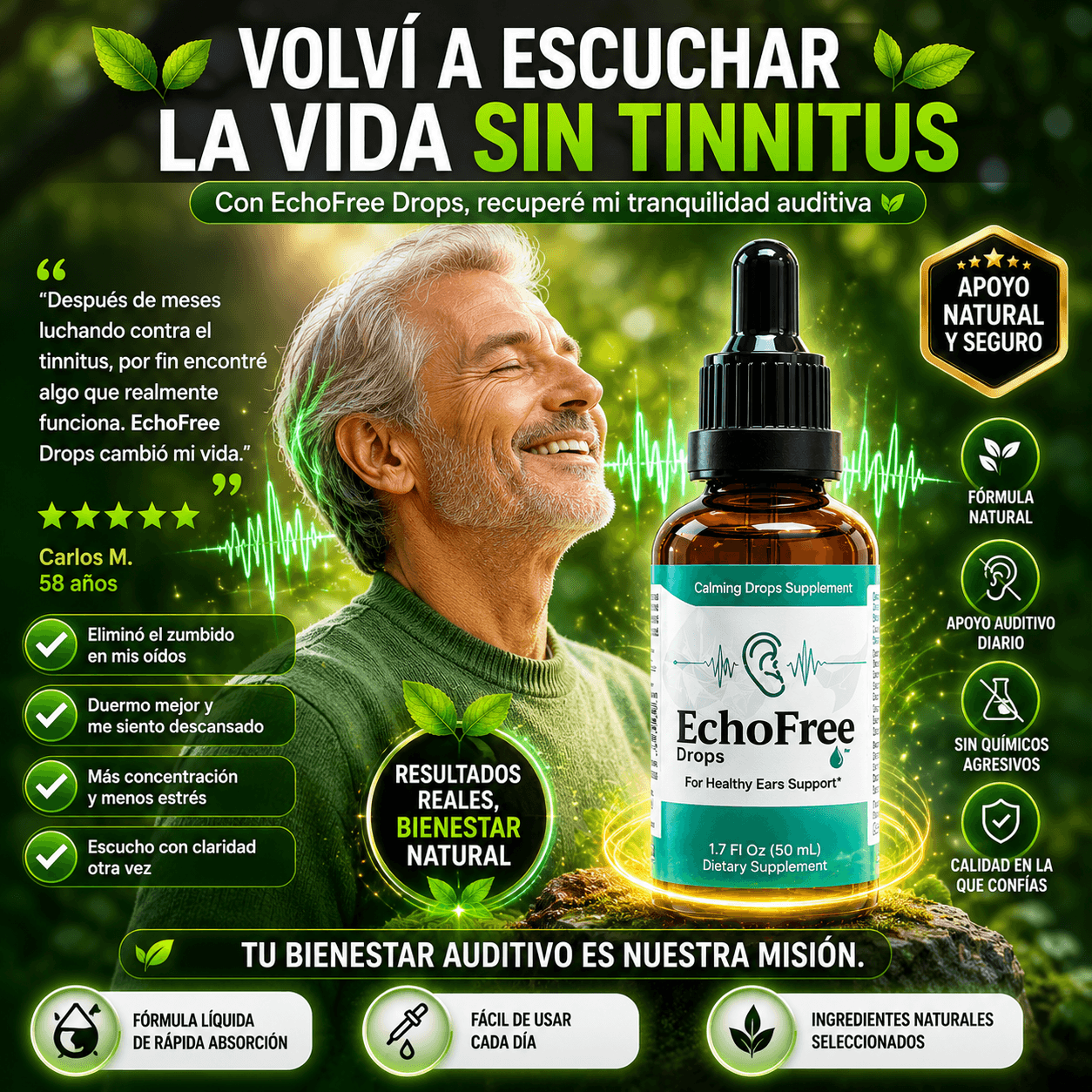 Echofree Silencia el zumbido sin pastillas